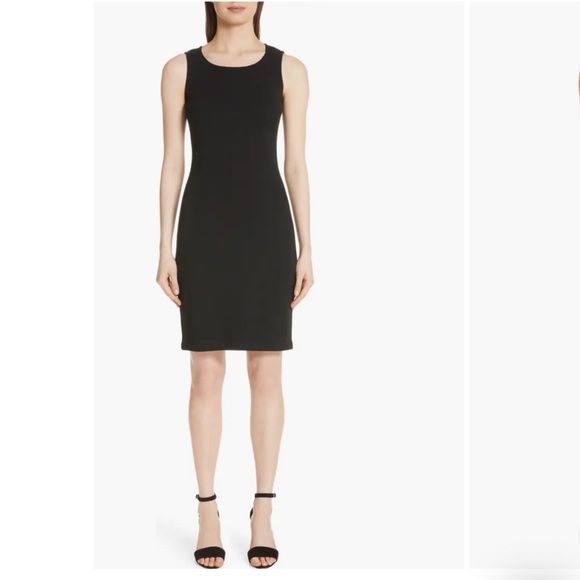 St. John Dress Black Milano Knit Classic Sheath Wool Blend 2
